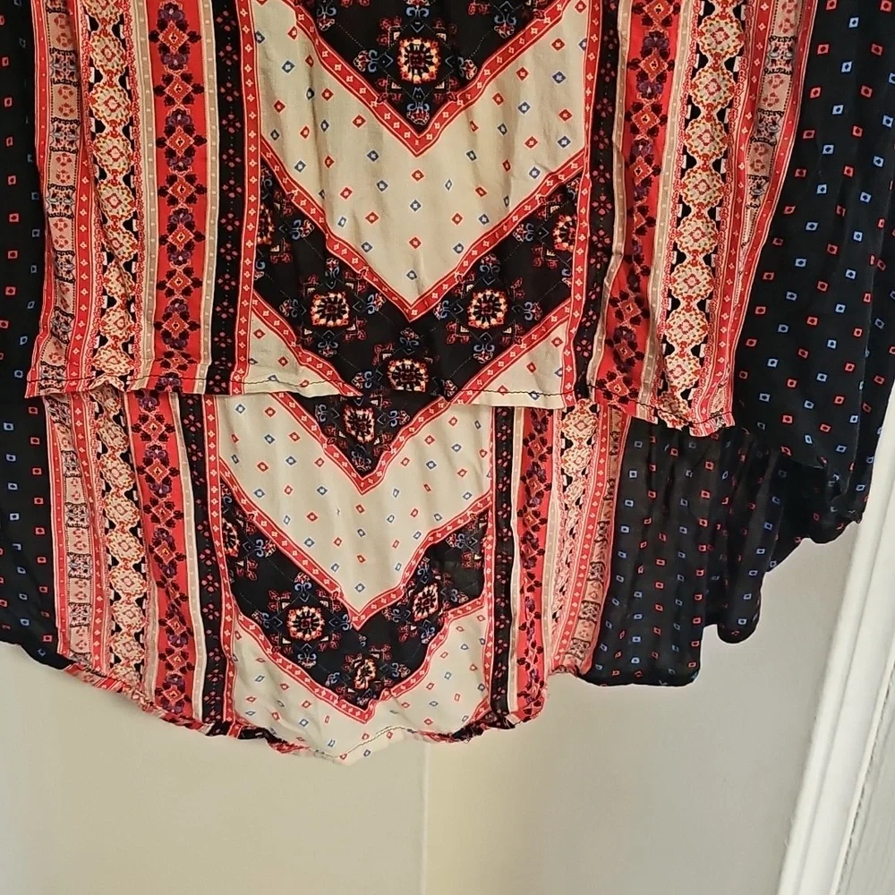 Free People Lightweight Bandana Dress Red/Navy XS